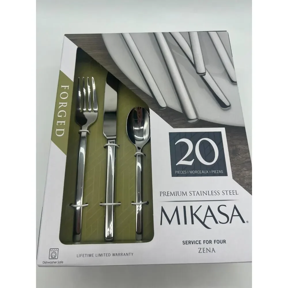 Mikasa Zena 20-Piece Flatware Set Service for 4 18/0 Stainless Steel Silverware